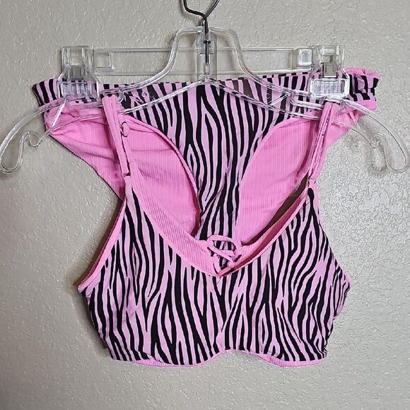 Maaji Pink Zebra Print Bikini Set Reversible Medium Girls - Picture 1 of 8